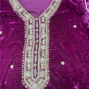 Elegant Purple Embellished shirt